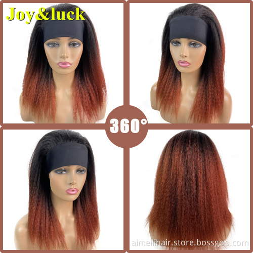 High Quality Wholesale Price Women's Wigs Daily Party Afro Kinky Black Hair Wig Natural Long Straight Headband Synthetic Wigs